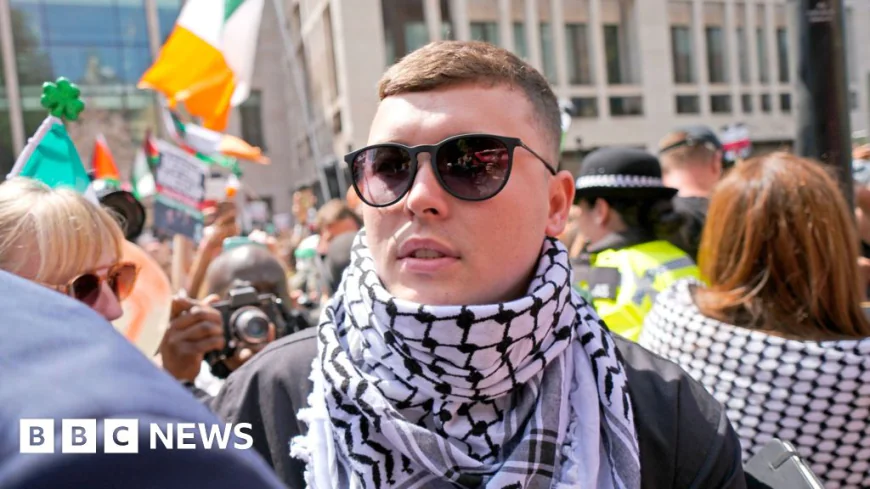 Kneecap rapper bailed over terror charge as protesters gather outside court
