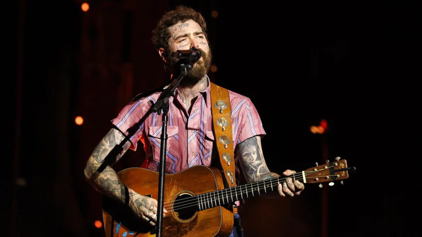 Post Malone Falls Off Stage While Toasting With Fan During Arizona Show
