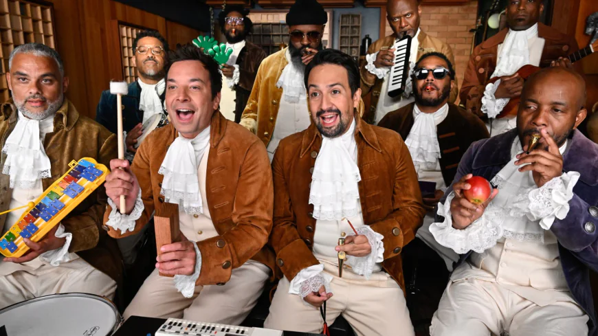 Watch Lin-Manuel Miranda, Jimmy Fallon Perform ‘Hamilton’ Medley With Classroom Instruments